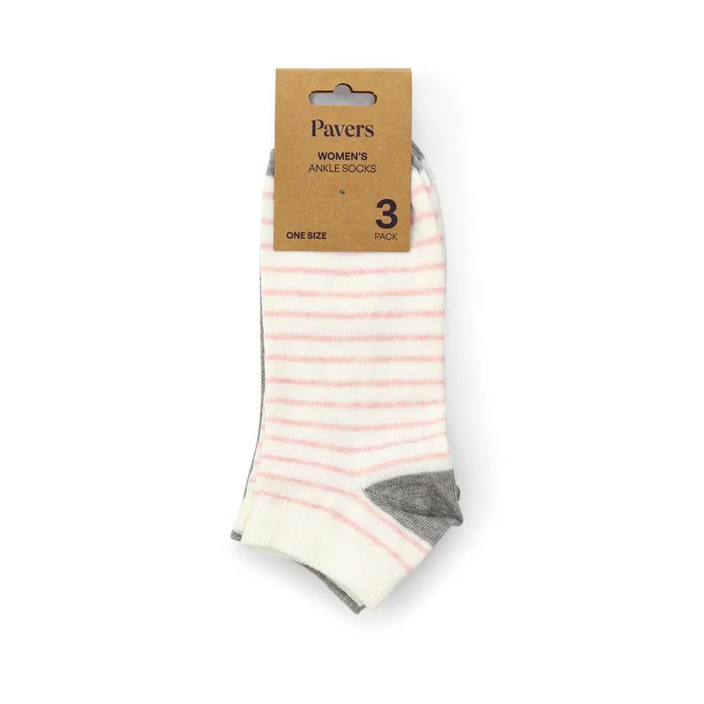 3-Pack Patterned Ankle Socks - ASENA41000 / 327 636