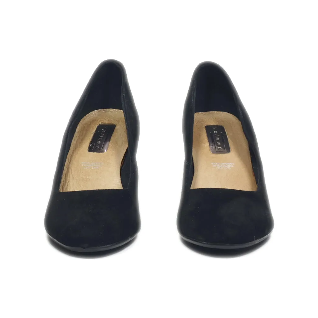 5Th Avenue Mid-Heel Shoes Suede Black Colour For Women