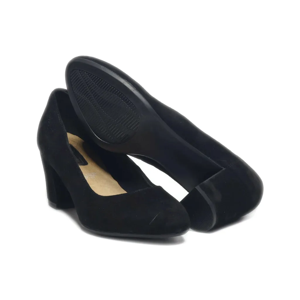5Th Avenue Mid-Heel Shoes Suede Black Colour For Women