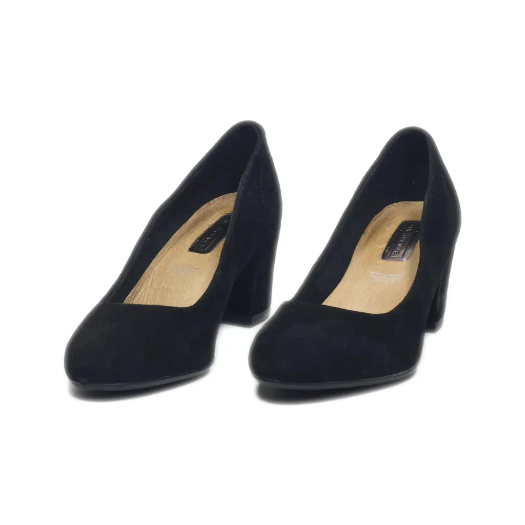 5Th Avenue Mid-Heel Shoes Suede Black Colour For Women