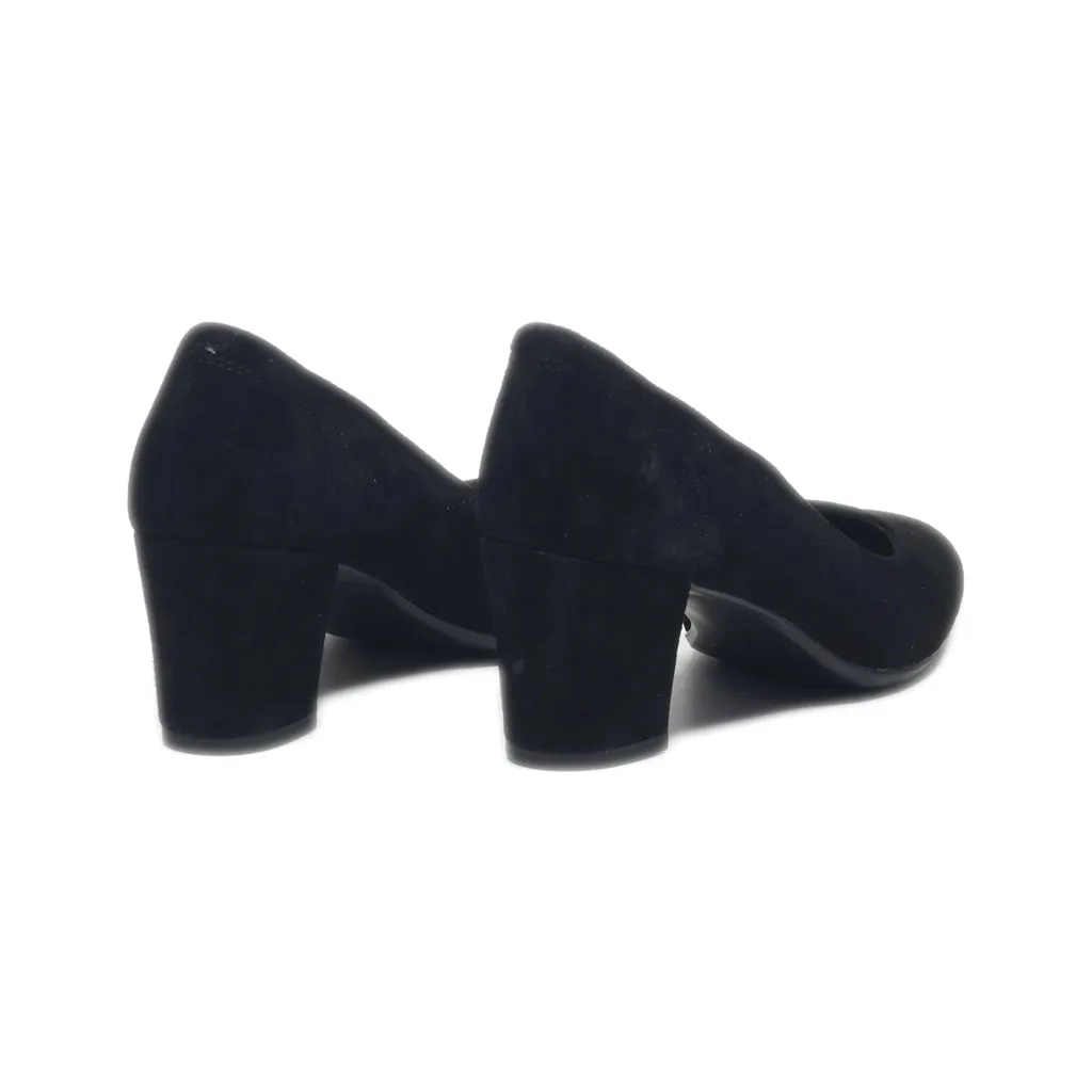 5Th Avenue Mid-Heel Shoes Suede Black Colour For Women