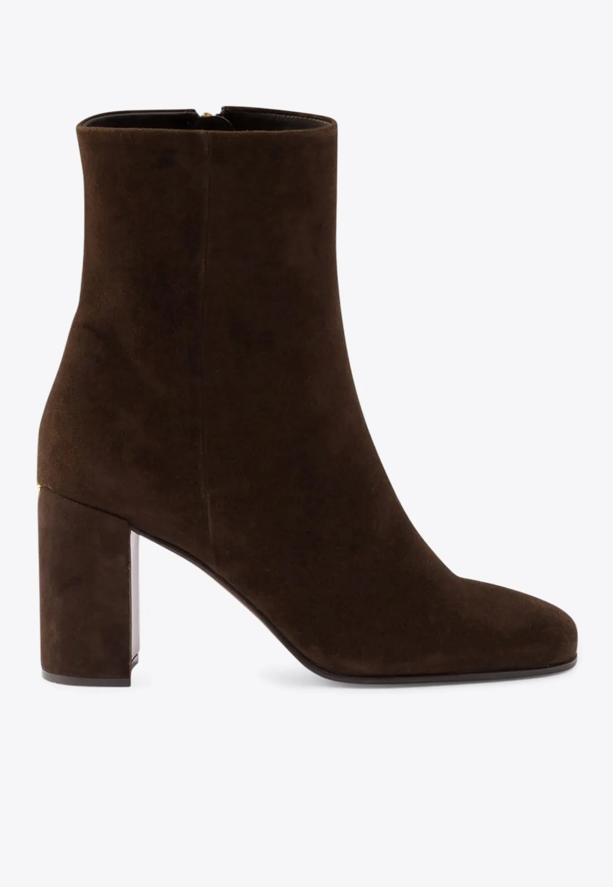 85 Triangle Logo Suede Ankle Boots