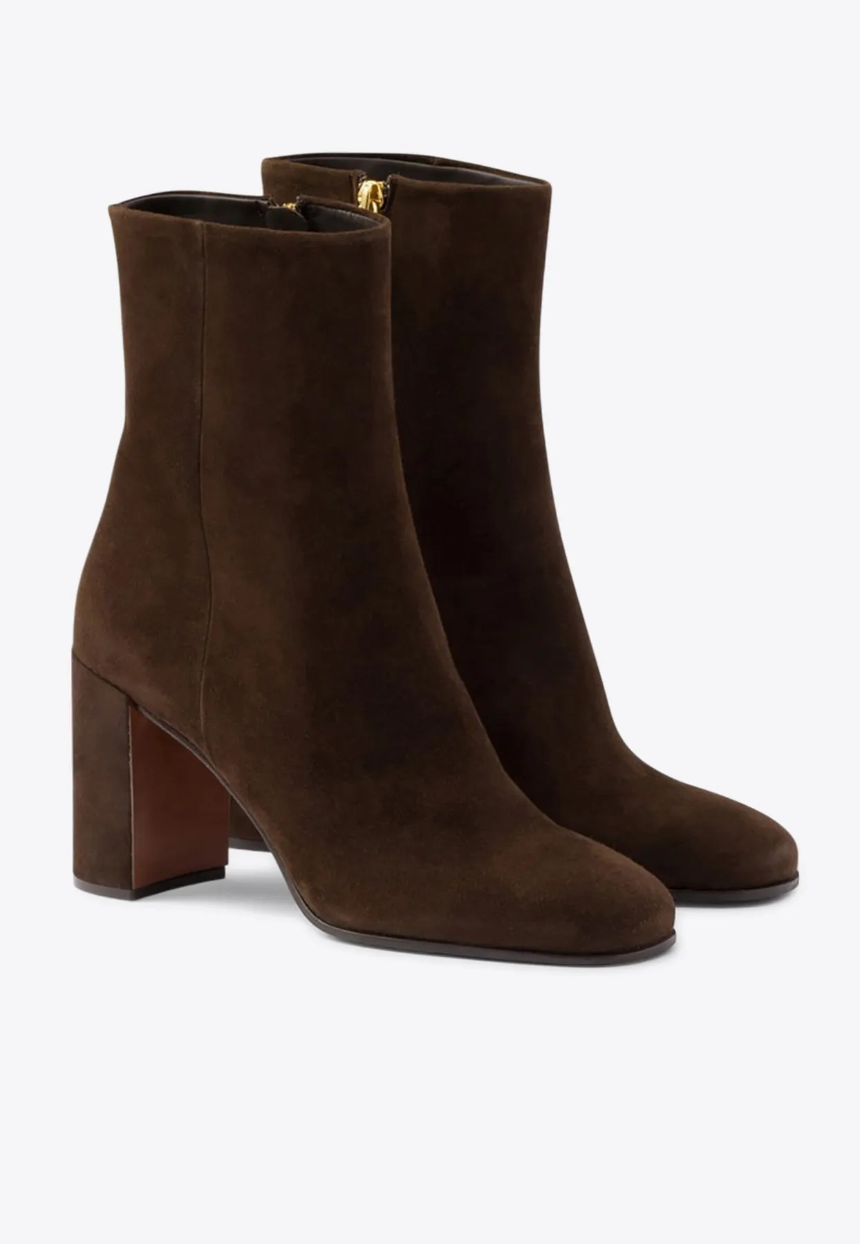 85 Triangle Logo Suede Ankle Boots
