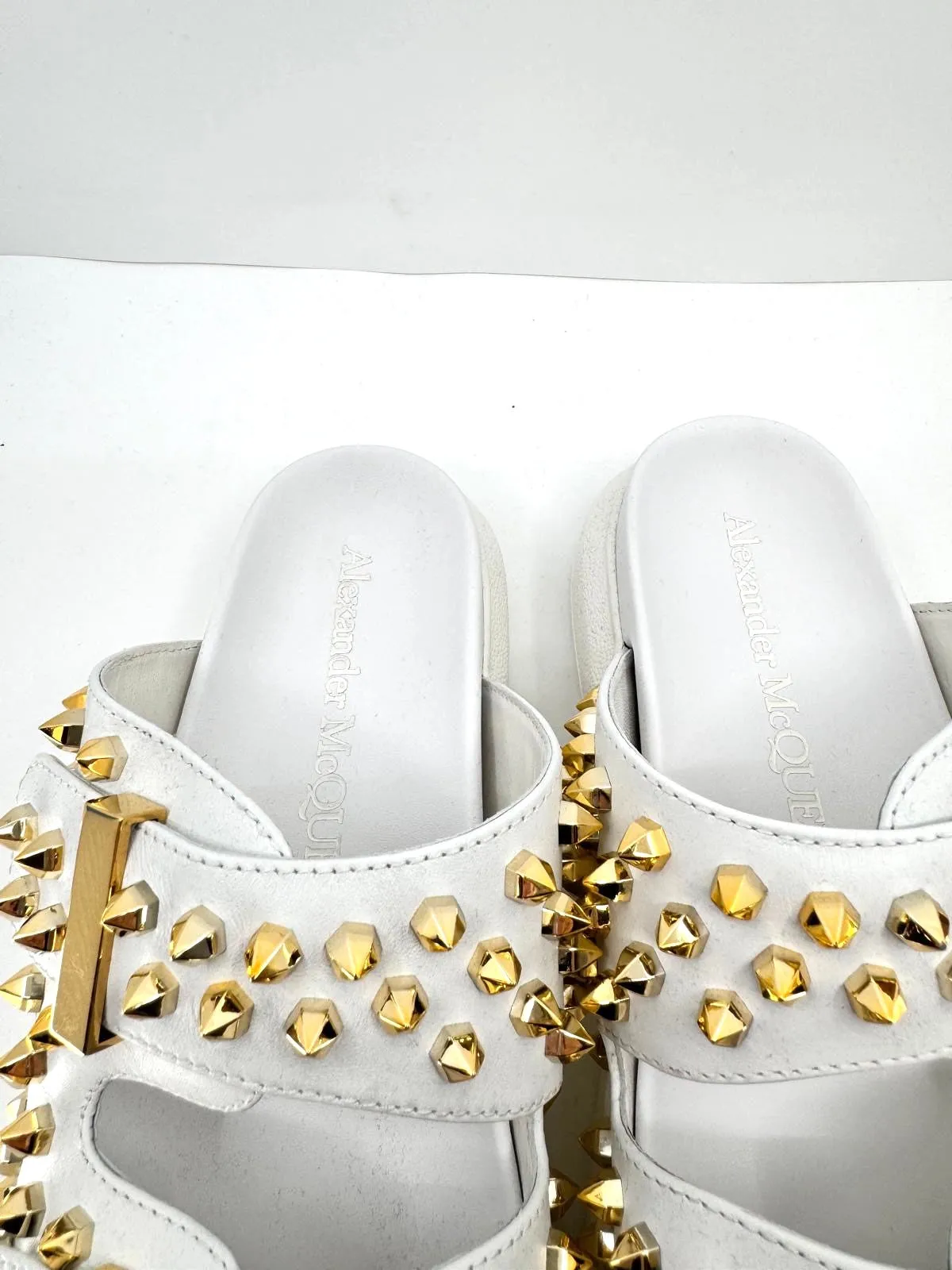 ALEXANDER MCQUEEN HYBRID DOUBLE-BUCKLE SLIDE SANDALS