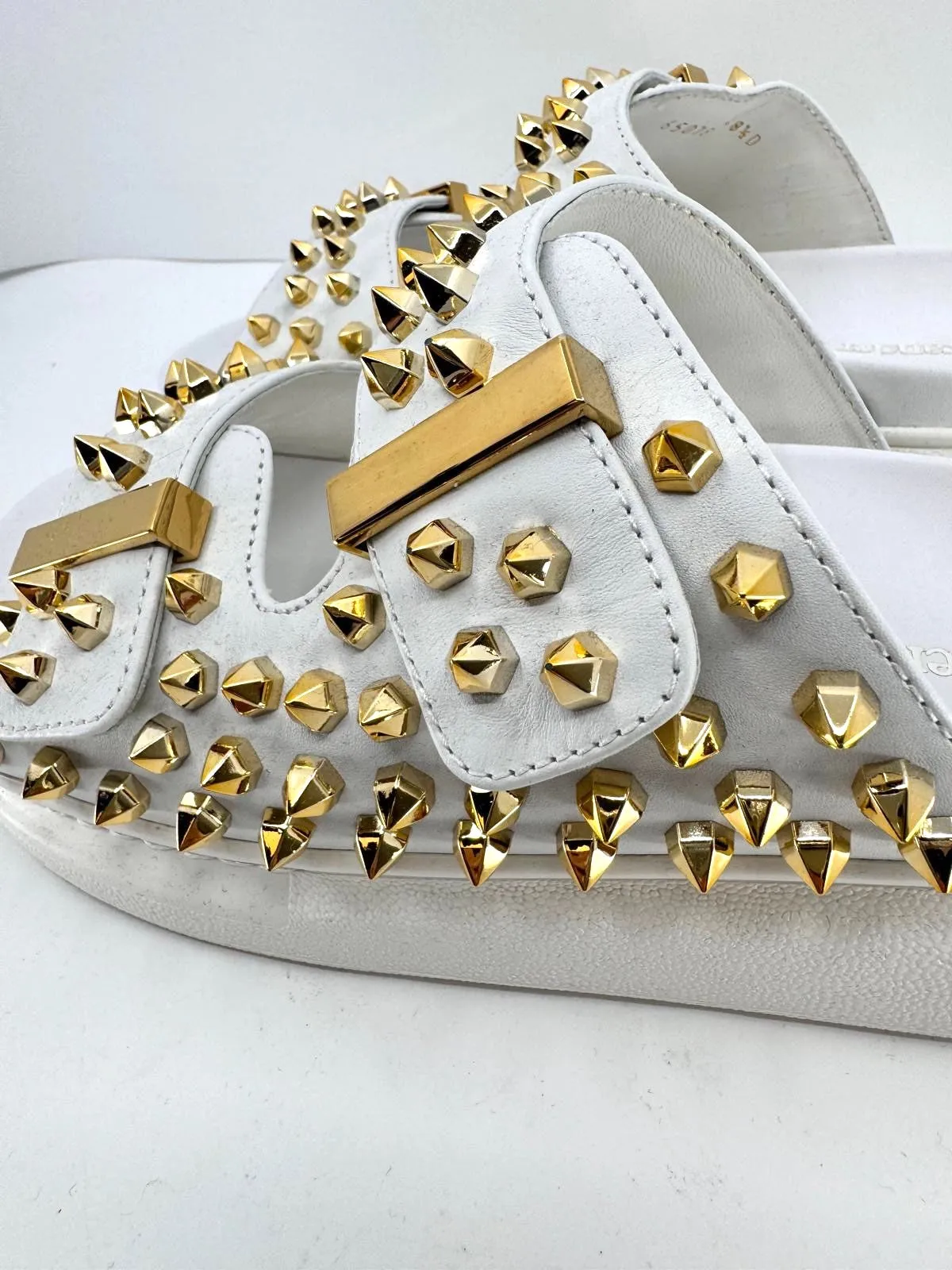 ALEXANDER MCQUEEN HYBRID DOUBLE-BUCKLE SLIDE SANDALS