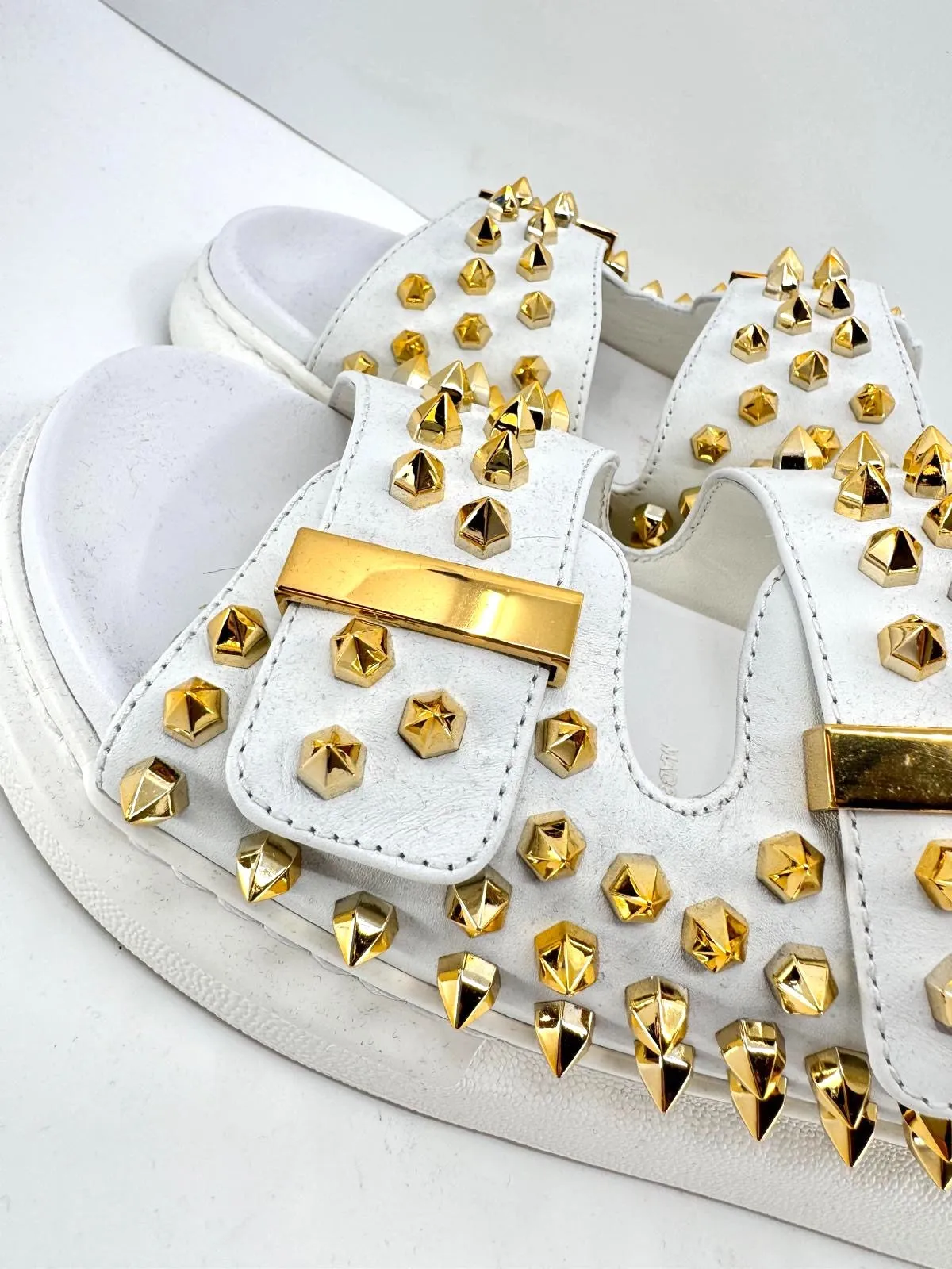 ALEXANDER MCQUEEN HYBRID DOUBLE-BUCKLE SLIDE SANDALS