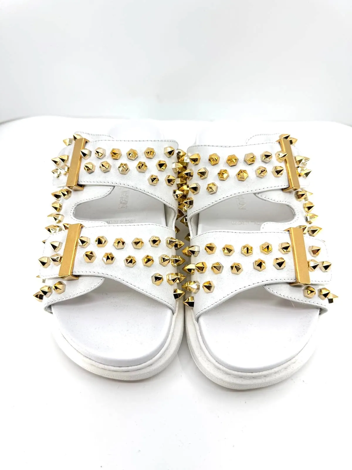 ALEXANDER MCQUEEN HYBRID DOUBLE-BUCKLE SLIDE SANDALS