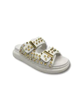 ALEXANDER MCQUEEN HYBRID DOUBLE-BUCKLE SLIDE SANDALS