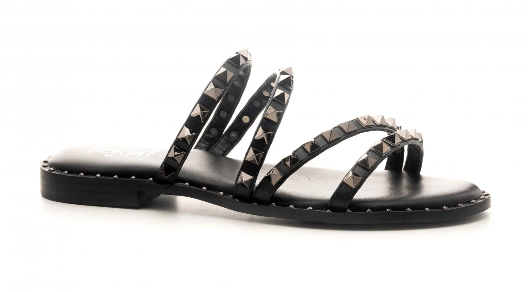 Beach Please Studded Sandals - Black