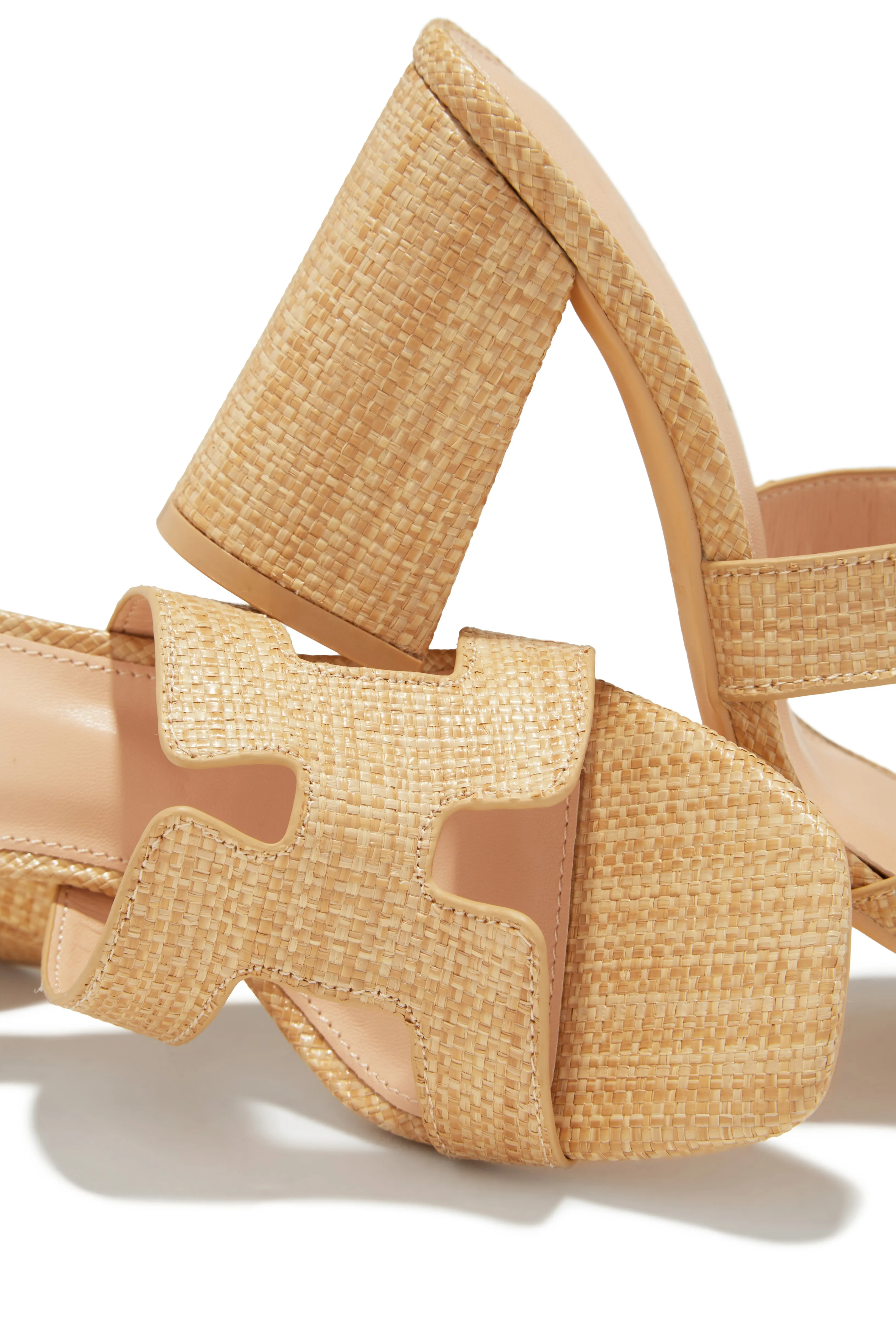 Bianka Block Mid Heels - Natural