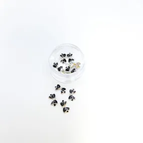 Black Silver Bow 3D Nail Art (10pc)
