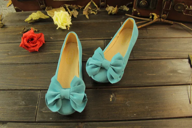 Black Stylish Bow Flat Shoes