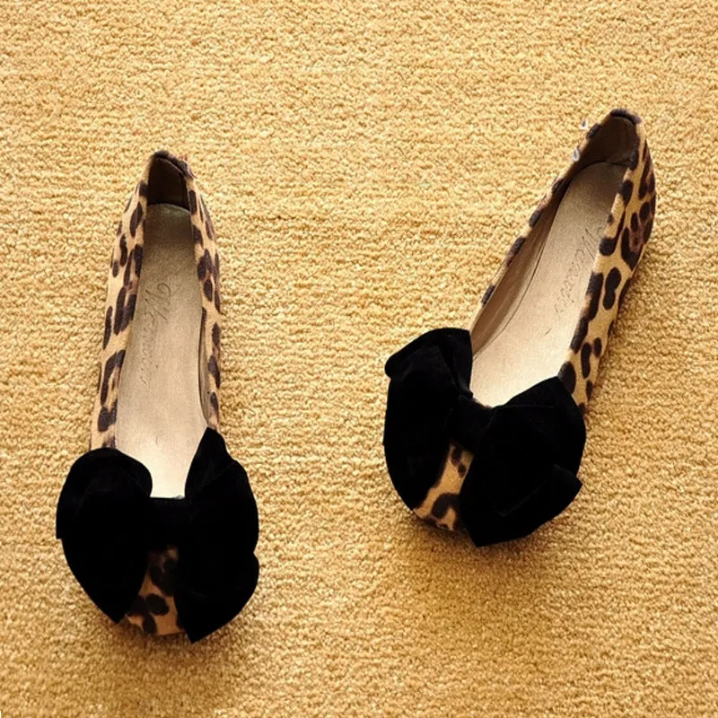 Black Stylish Bow Flat Shoes