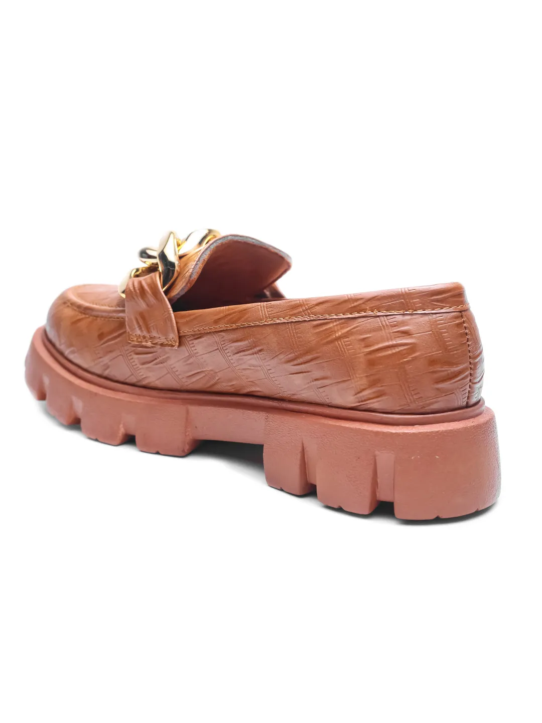 Brauch Tan Patterned Embellished Loafer Shoe