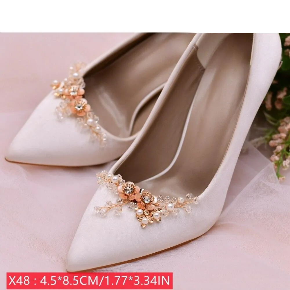 Bridal Rhinestone Footwear Clips - Luxurious Wedding Accessories for Elegant Shoes