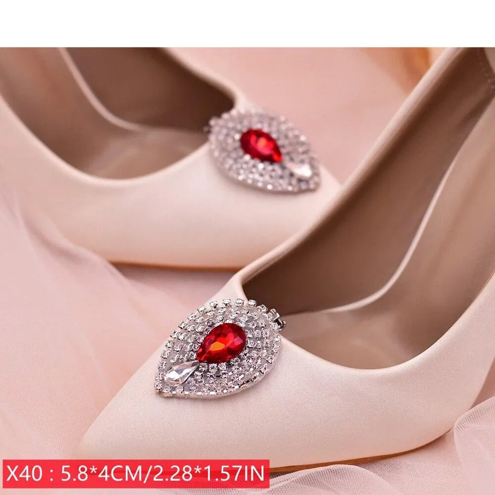 Bridal Rhinestone Footwear Clips - Luxurious Wedding Accessories for Elegant Shoes