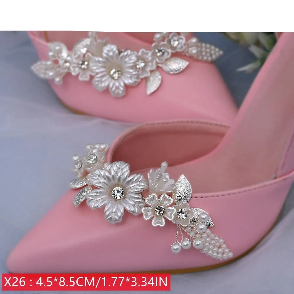 Bridal Rhinestone Footwear Clips - Luxurious Wedding Accessories for Elegant Shoes