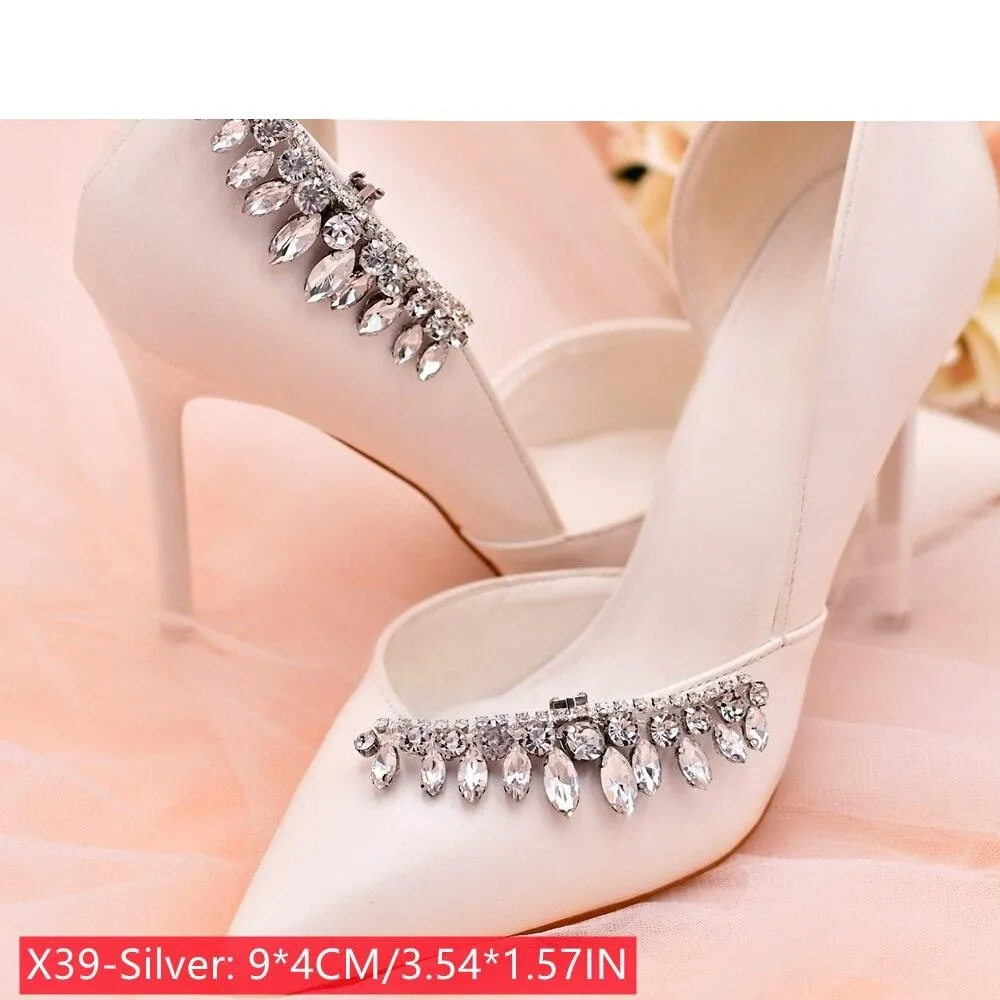 Bridal Rhinestone Footwear Clips - Luxurious Wedding Accessories for Elegant Shoes