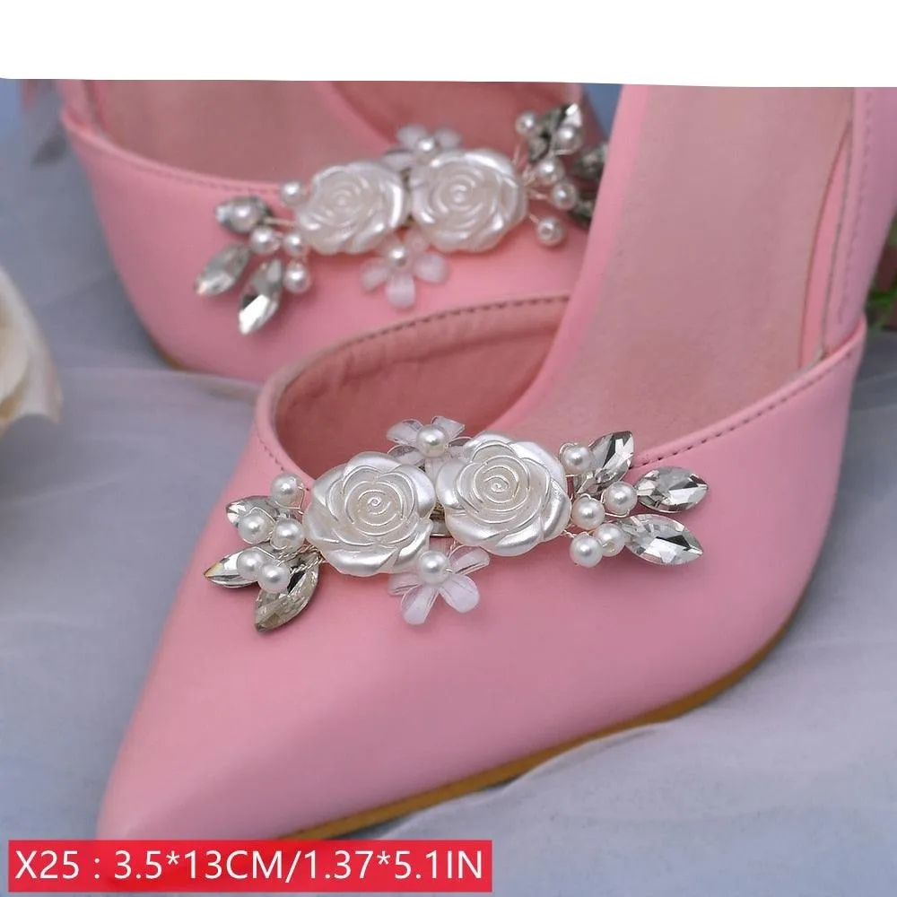 Bridal Rhinestone Footwear Clips - Luxurious Wedding Accessories for Elegant Shoes