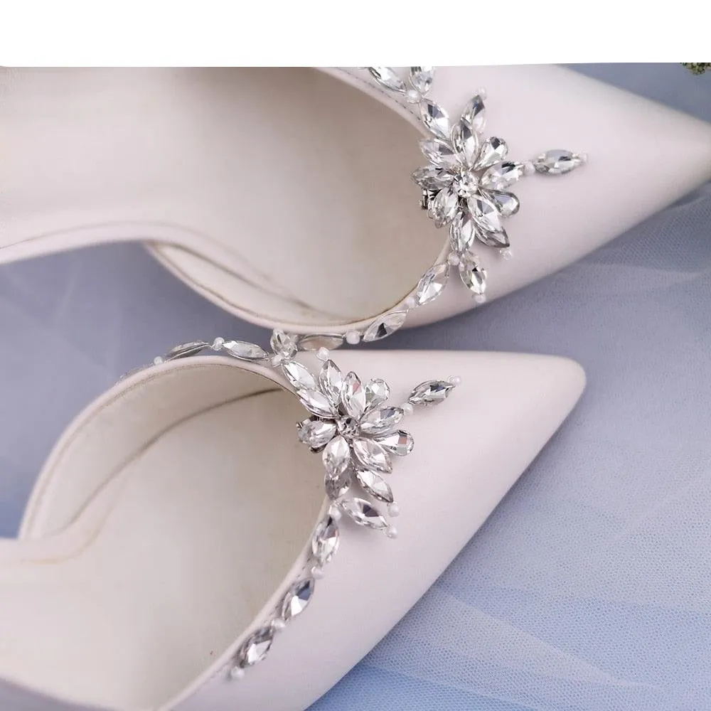 Bridal Rhinestone Footwear Clips - Luxurious Wedding Accessories for Elegant Shoes