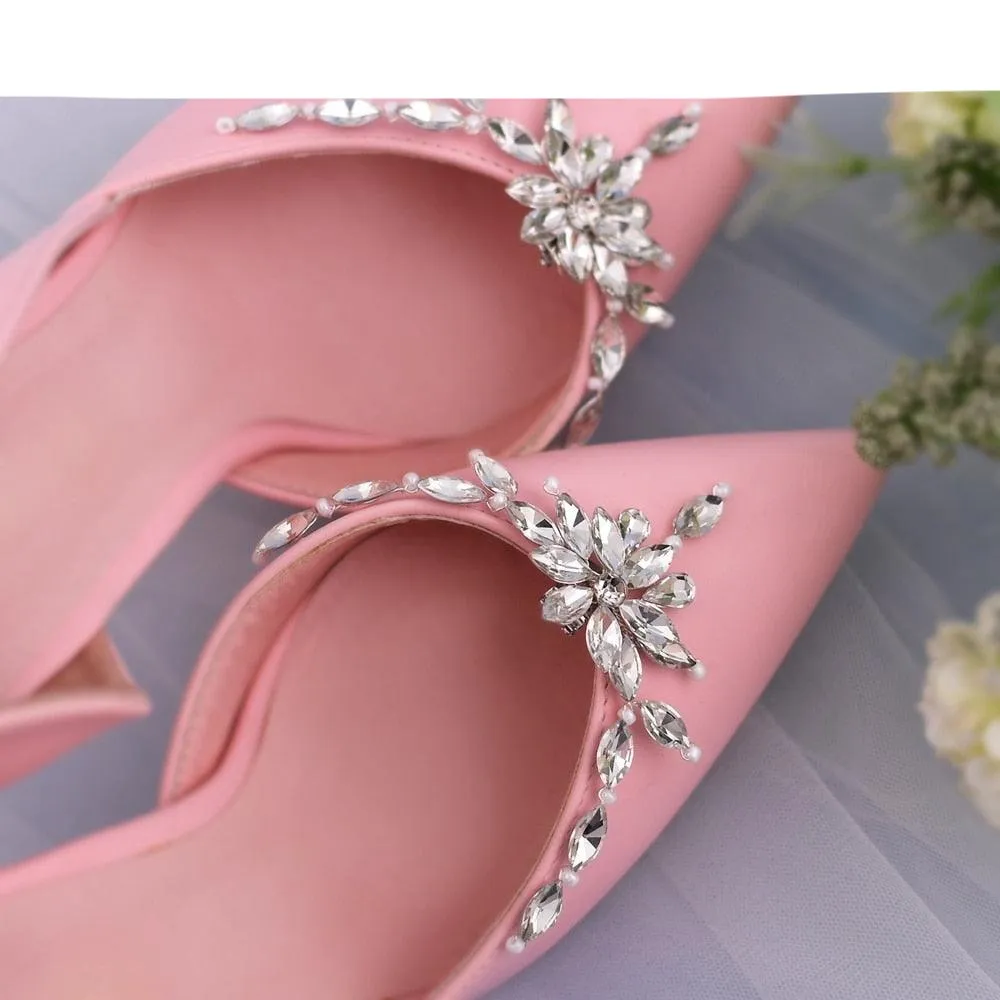 Bridal Rhinestone Footwear Clips - Luxurious Wedding Accessories for Elegant Shoes