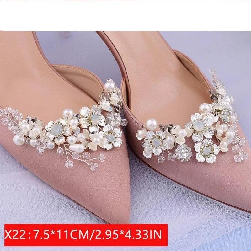 Bridal Rhinestone Footwear Clips - Luxurious Wedding Accessories for Elegant Shoes