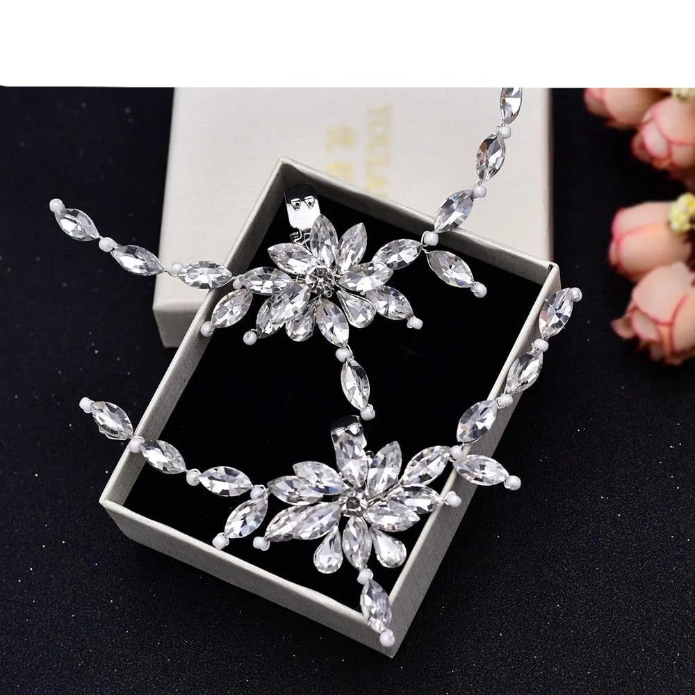 Bridal Rhinestone Footwear Clips - Luxurious Wedding Accessories for Elegant Shoes