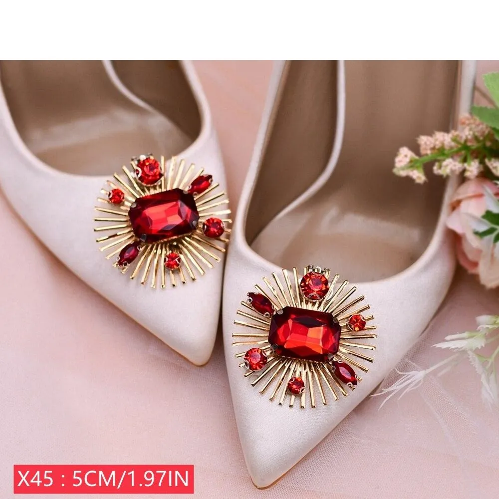Bridal Rhinestone Footwear Clips - Luxurious Wedding Accessories for Elegant Shoes