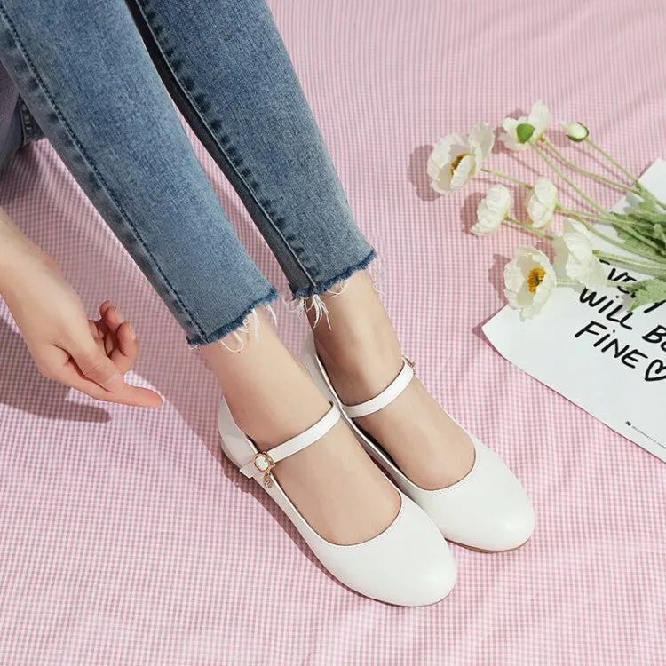 Buckle Strap Mary Janes Low Heels Women's Pumps