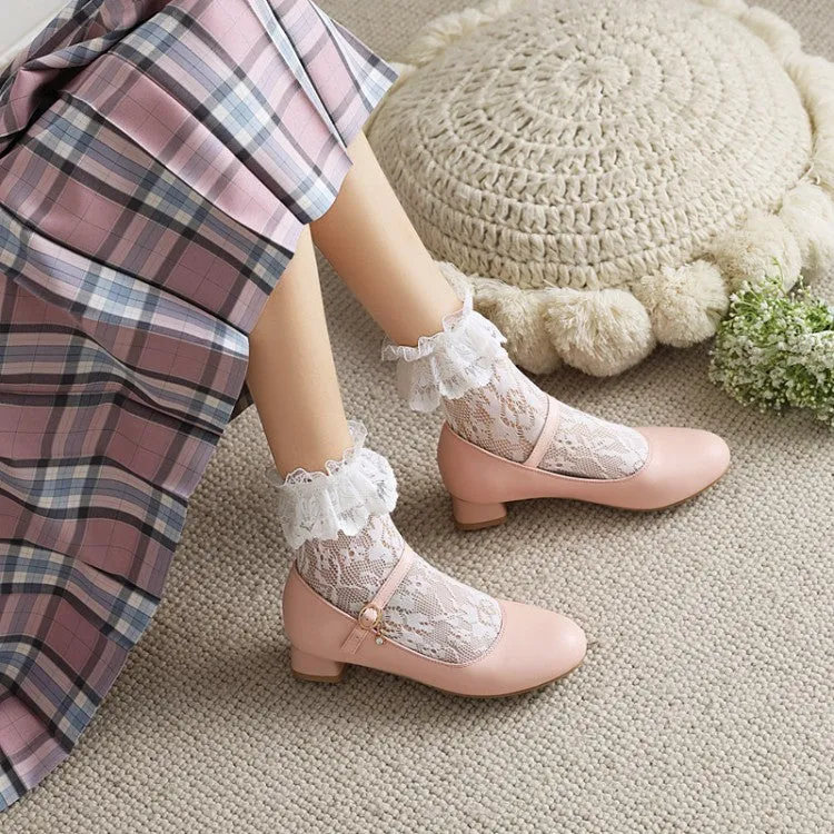 Buckle Strap Mary Janes Low Heels Women's Pumps