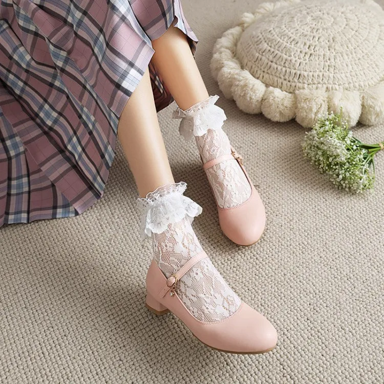 Buckle Strap Mary Janes Low Heels Women's Pumps