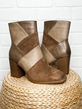 Cammy patchwork bootie taupe