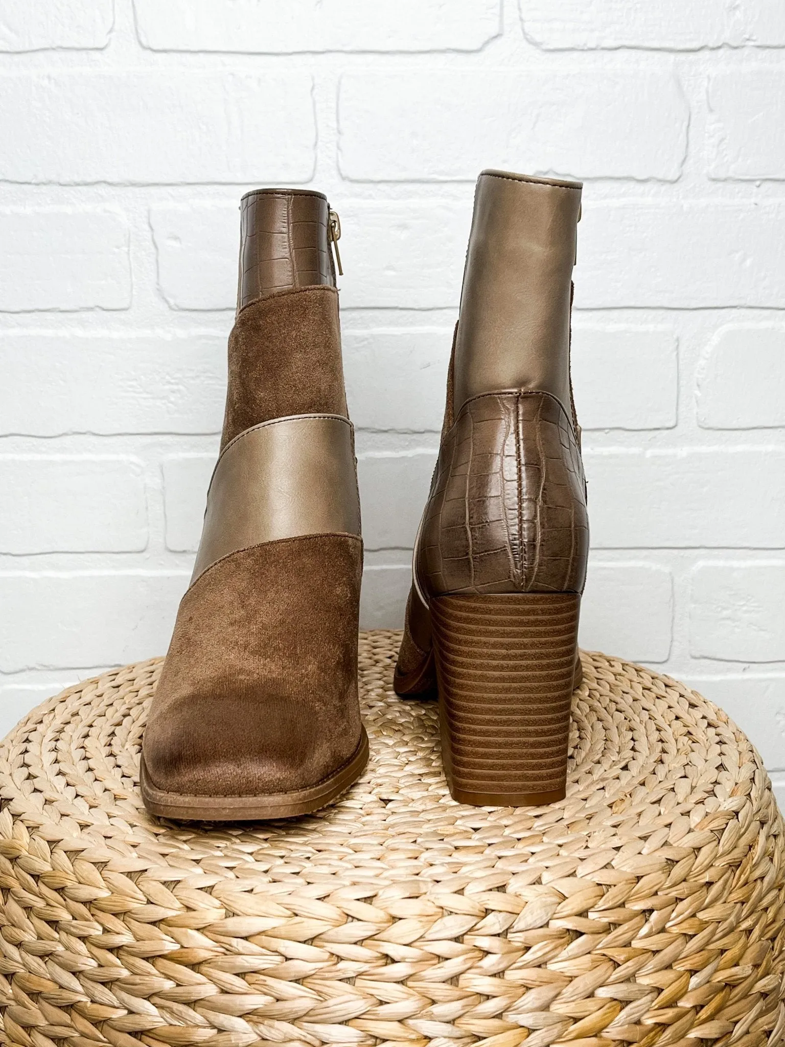 Cammy patchwork bootie taupe