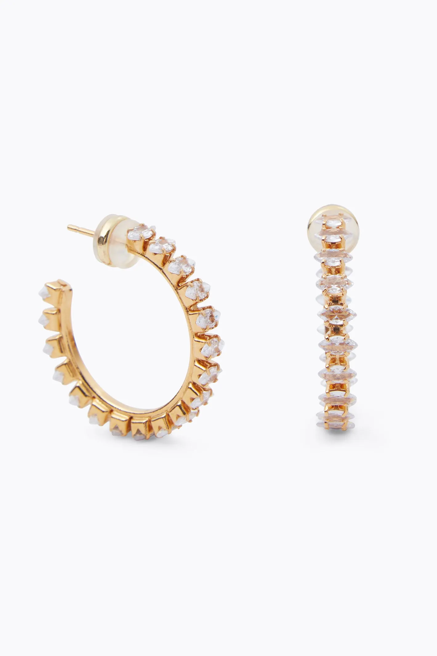 Caroline Svedbom 101720100101 Crystal Navette Loop Earrings Gold