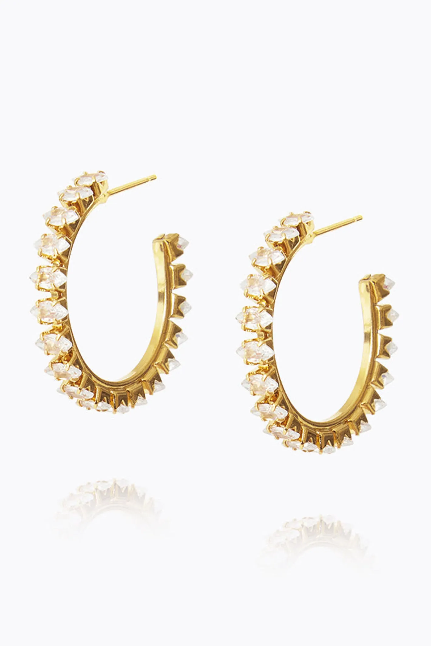 Caroline Svedbom 101720100101 Crystal Navette Loop Earrings Gold