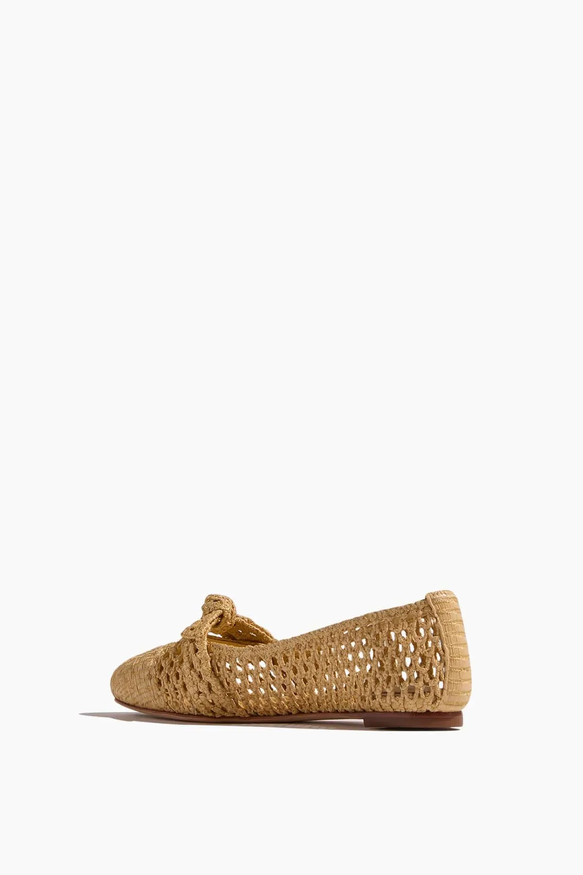 Clarita Ballerina Raffia Shoes in Natural