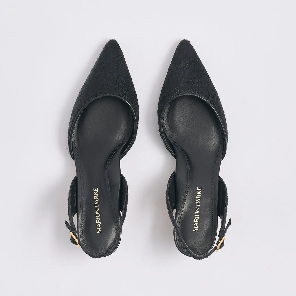 Classic Slingback 45 | Black Hair Calf