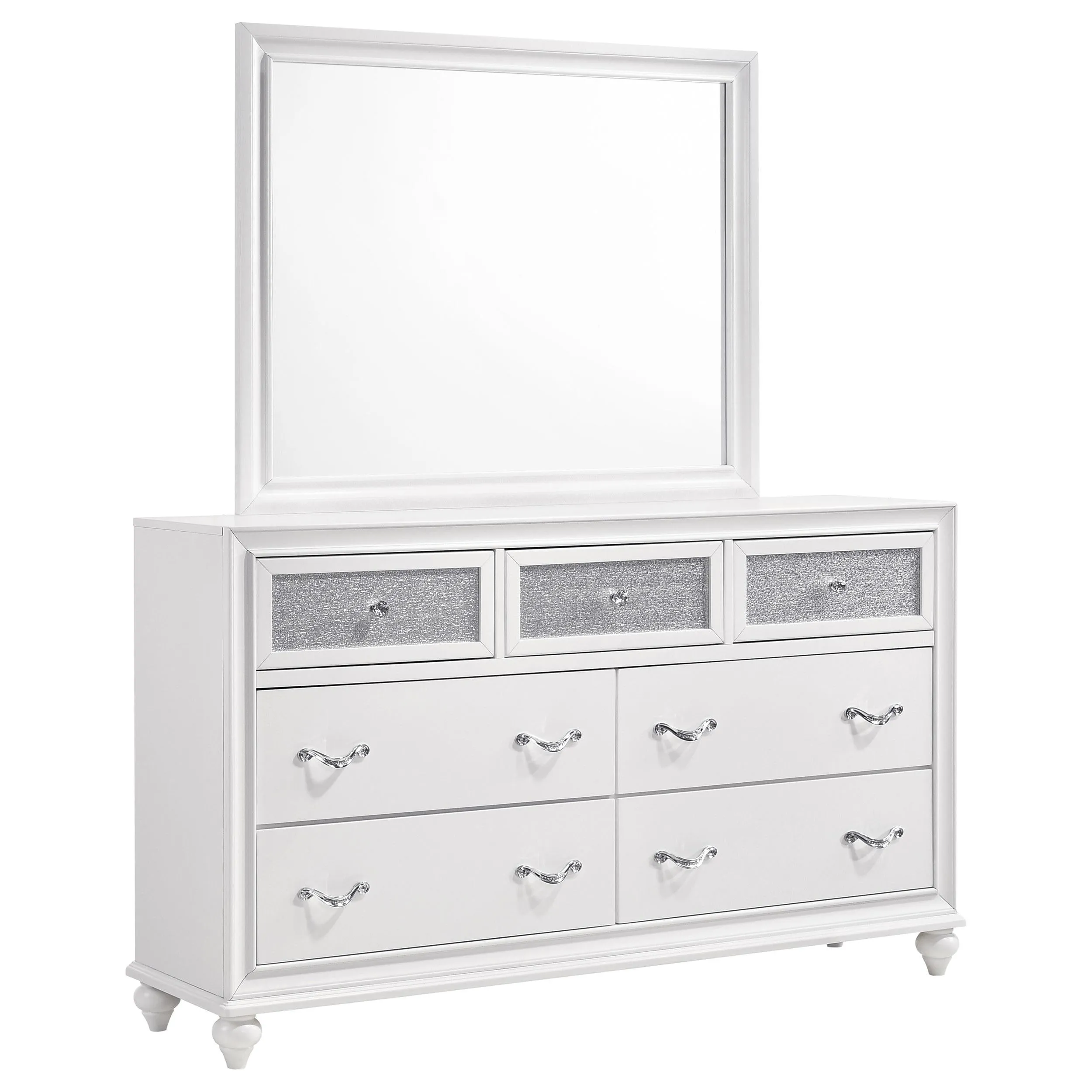 Coaster Furniture Barzini 205893M 7-drawer Dresser with Mirror - White