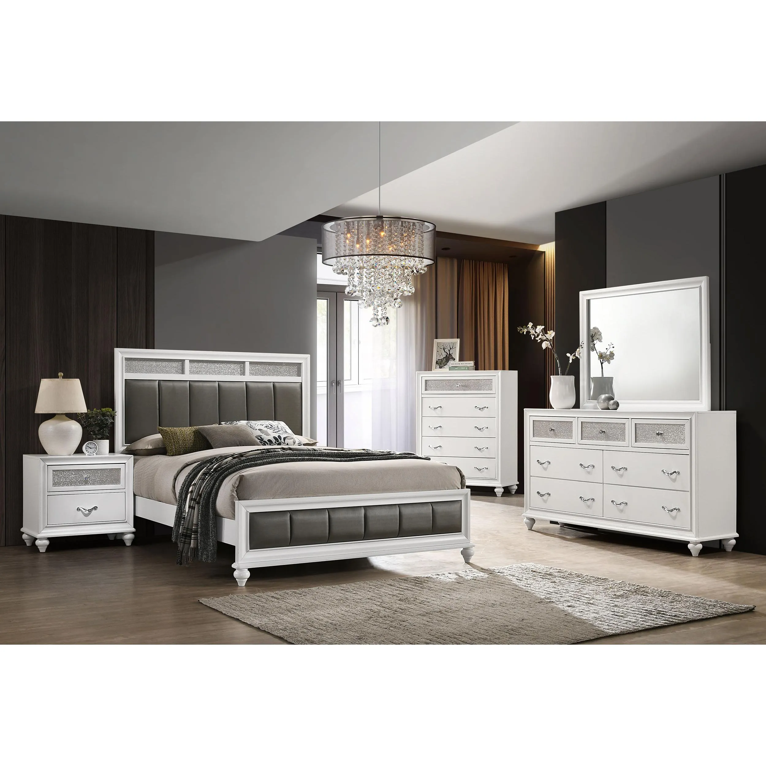 Coaster Furniture Barzini 205893M 7-drawer Dresser with Mirror - White