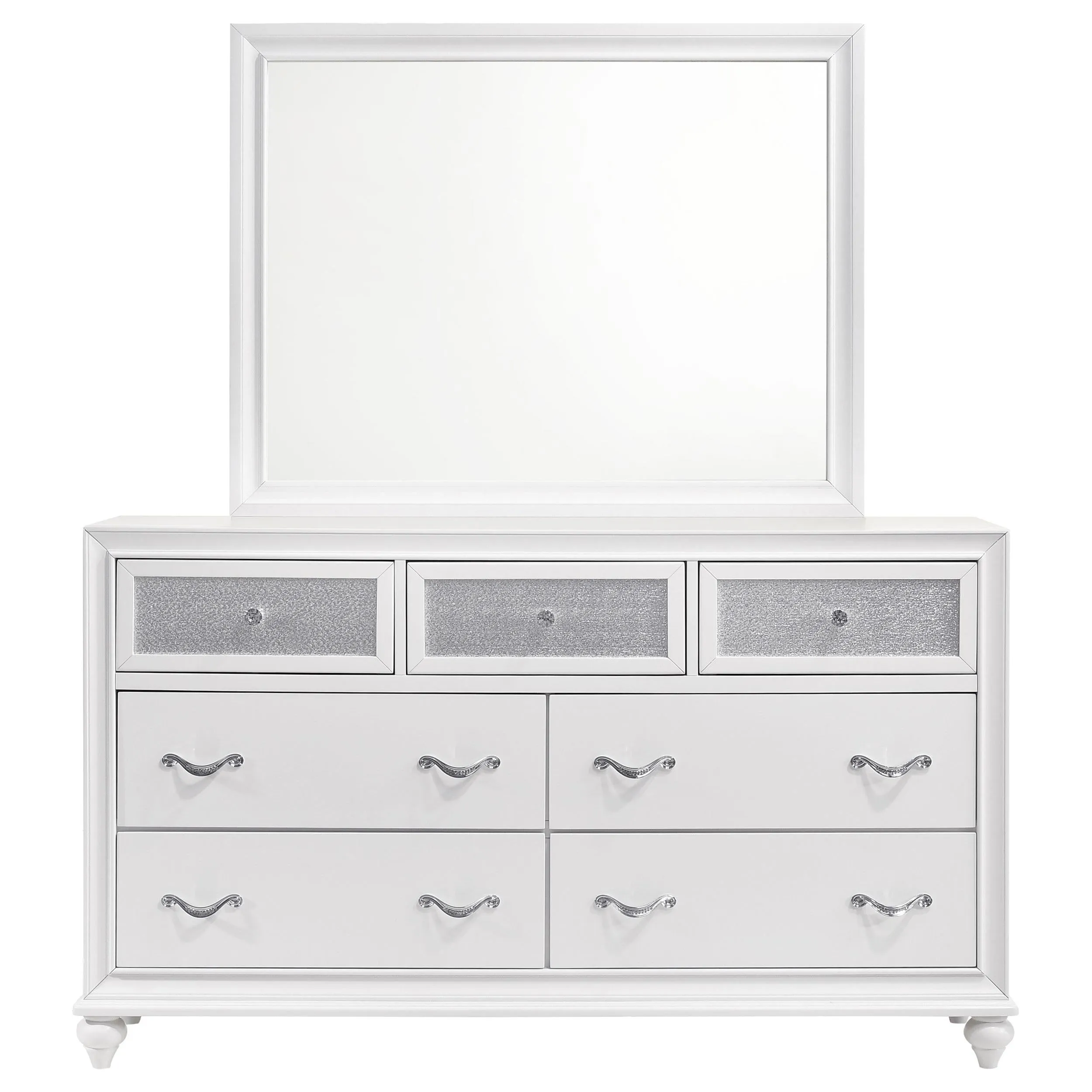 Coaster Furniture Barzini 205893M 7-drawer Dresser with Mirror - White