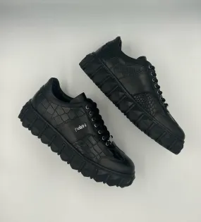 “COBRA” LOW-TOP PALZINI SNEAKERS IN CROC-PRINT LEATHER