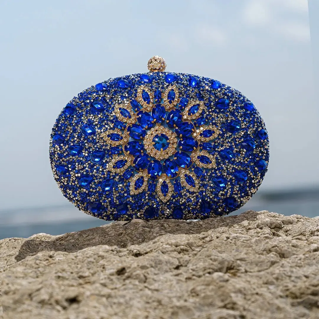 Colette | A Dazzling Blue Crystal Clutch for Glamorous Evenings