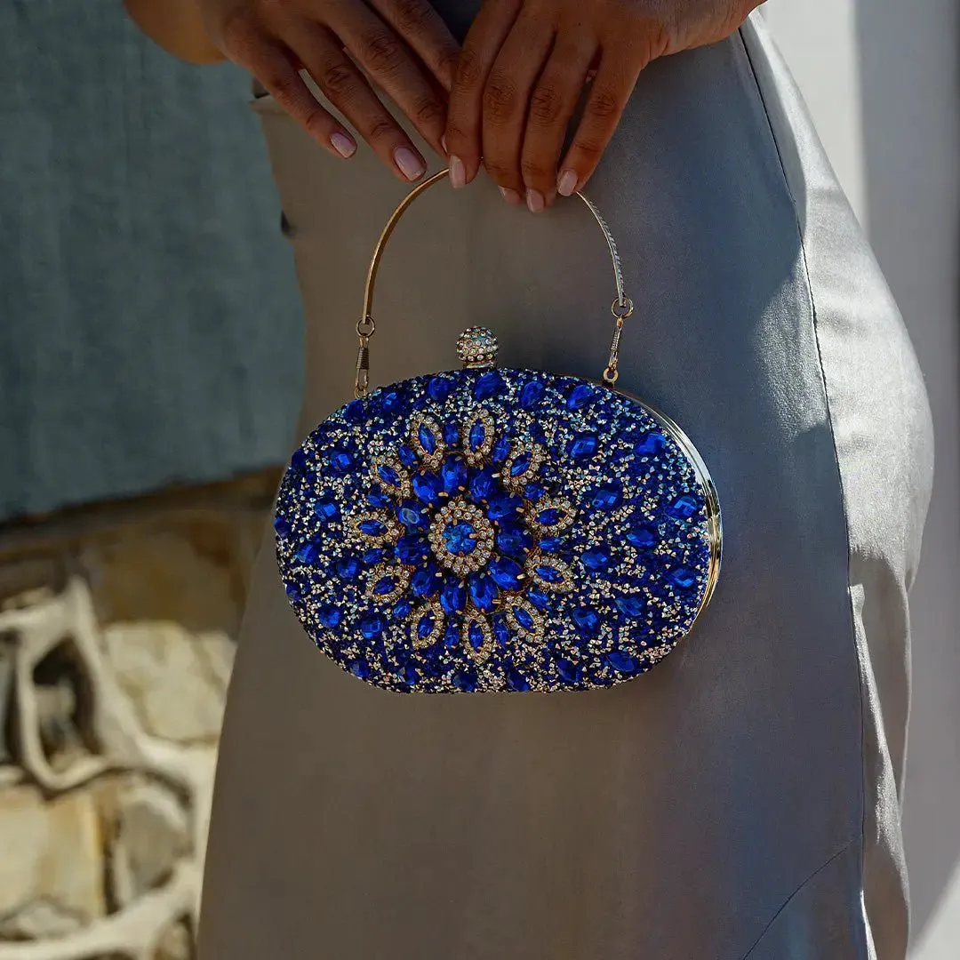 Colette | A Dazzling Blue Crystal Clutch for Glamorous Evenings