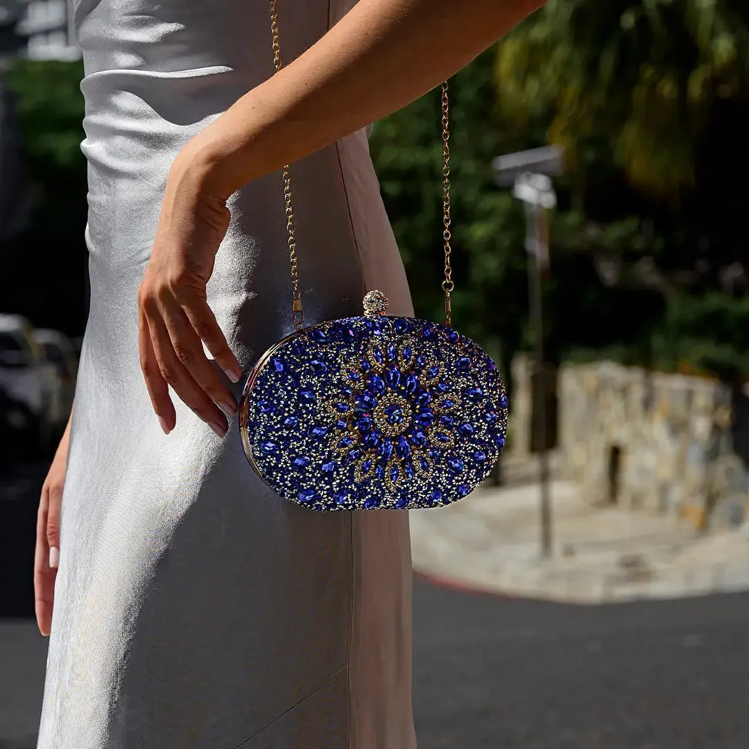 Colette | A Dazzling Blue Crystal Clutch for Glamorous Evenings