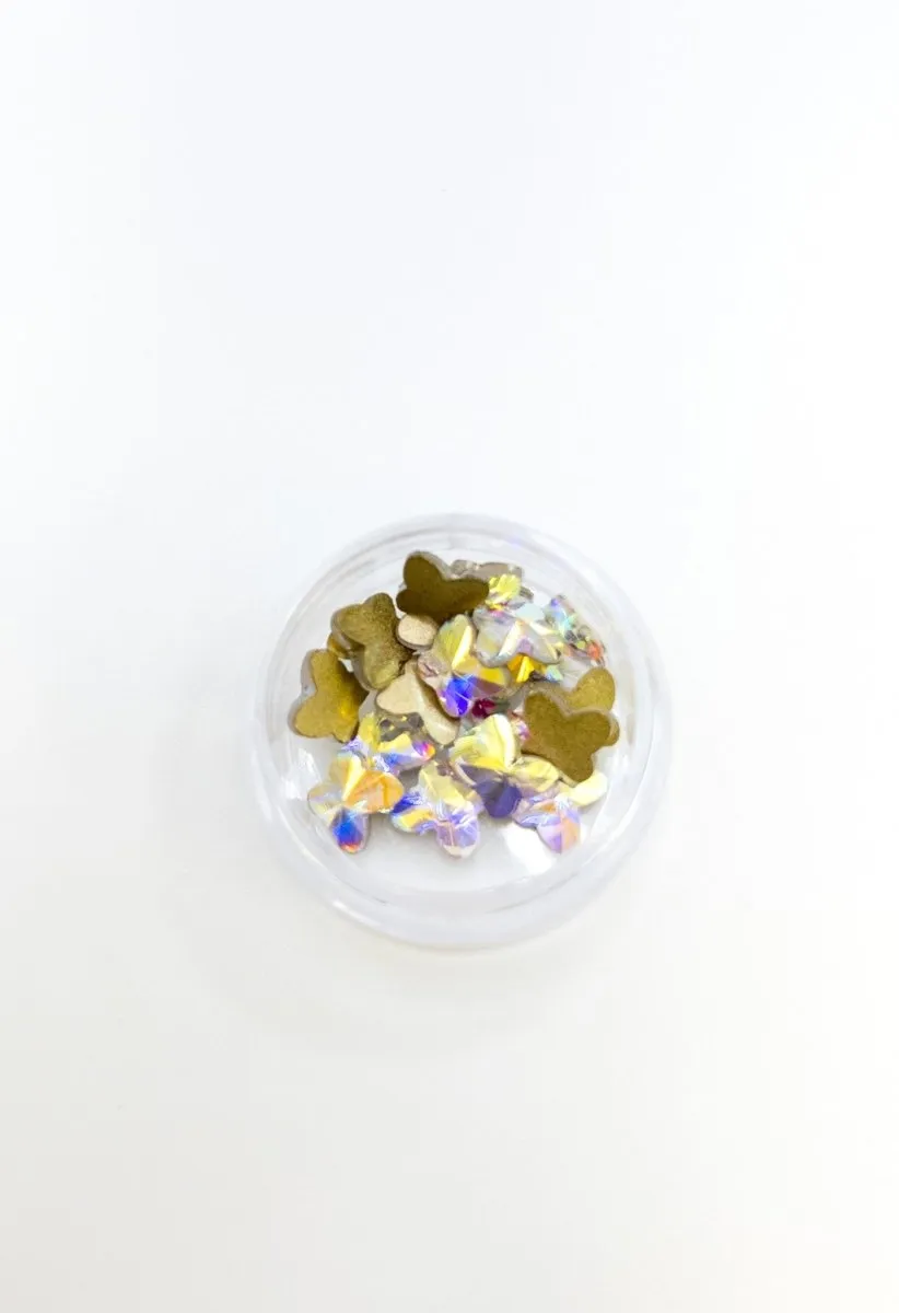 Coloured Crystal Butterfly 3D Nail Art (20pc)
