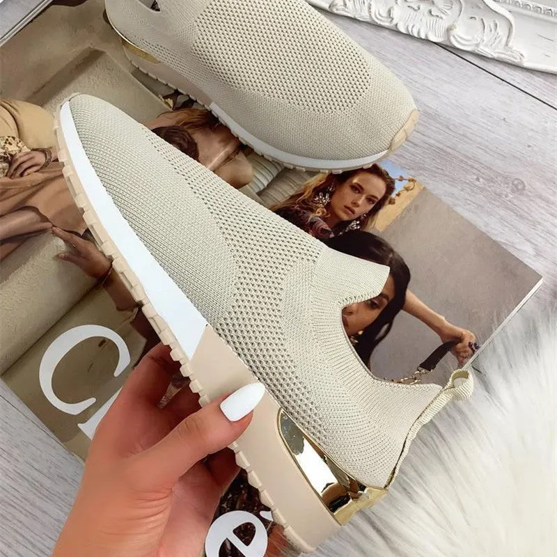 Comely Elastic Slip-on Flat Shoes