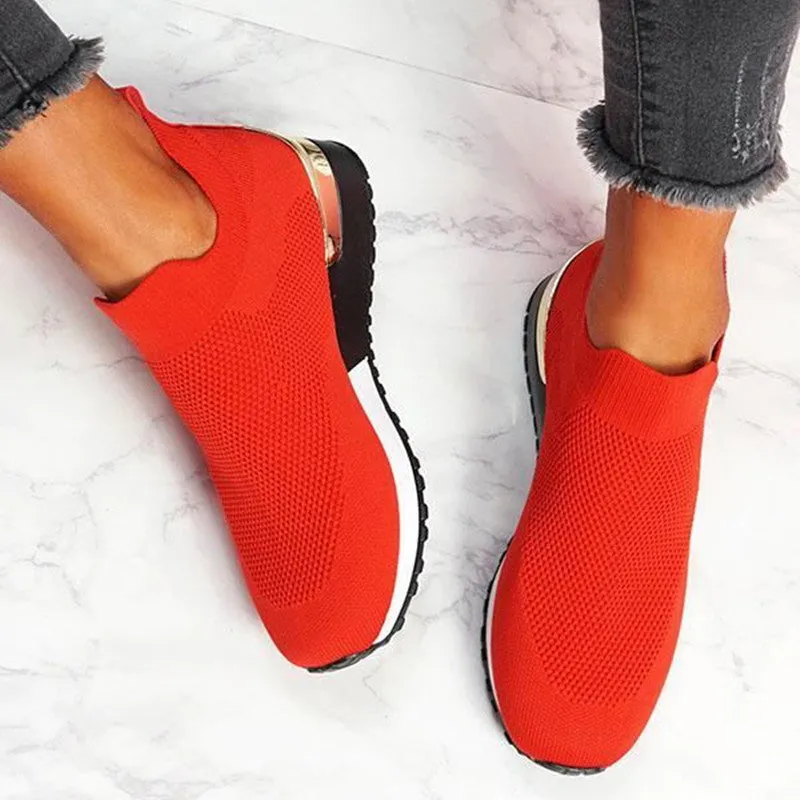 Comely Elastic Slip-on Flat Shoes