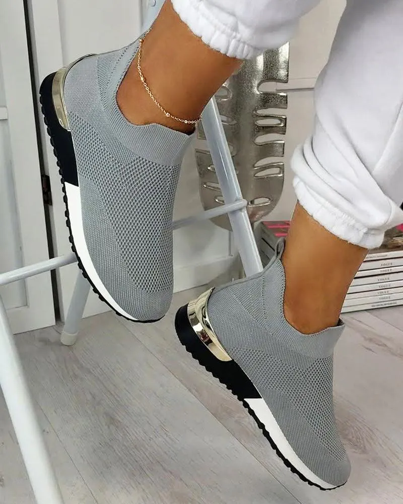 Comely Elastic Slip-on Flat Shoes