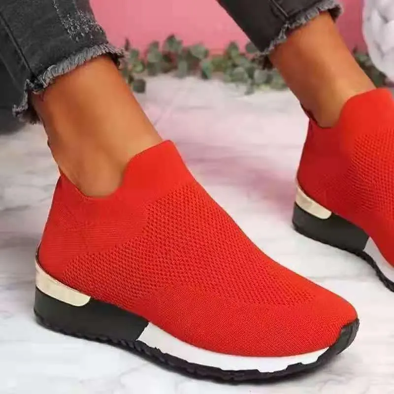 Comely Elastic Slip-on Flat Shoes
