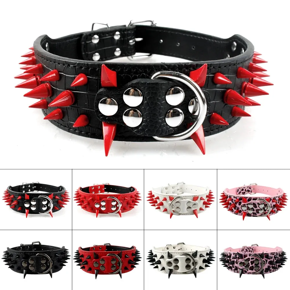 Cool Spiked Dog Collar - Studded Leather Collar for Large Dogs